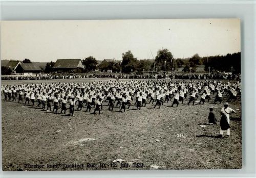 1920 Foto AK Zürcher Turnfest 1920 - Turnen auf dem großen Platz