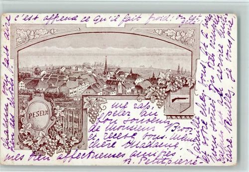 Peseux 1909 Gruss aus - Weintrauben
