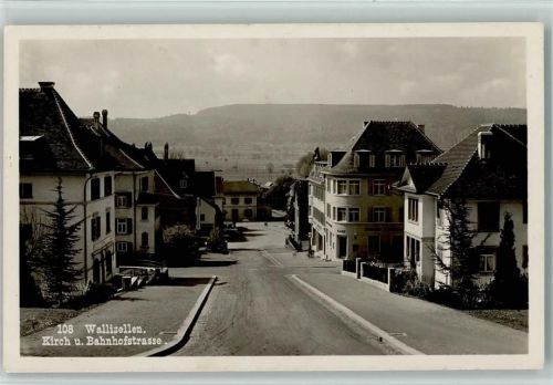 Wallisellen 1933 Kirch- und Bahnhofstraße AK
