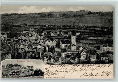 9425 Thal 1903 - Steinerner Tisch und Teilansicht , gute Erhaltung AK