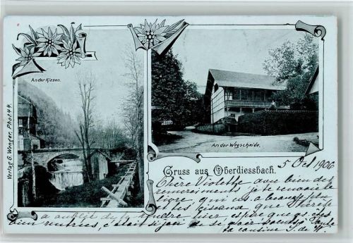 Oberdiessbach 1899 Gruss aus - An der Kiesen und Wegscheide AK