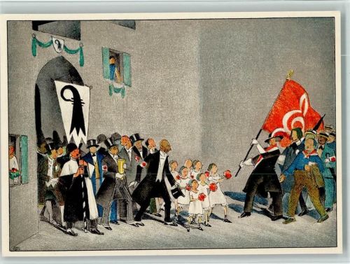 Basel 1935 XXV Sängerfest 1935 - Vorspiel - Szene aus dem Festspiel "Mutterland"