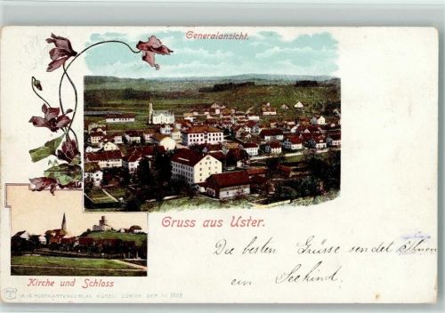 Uster 1909 Kirche Schloss