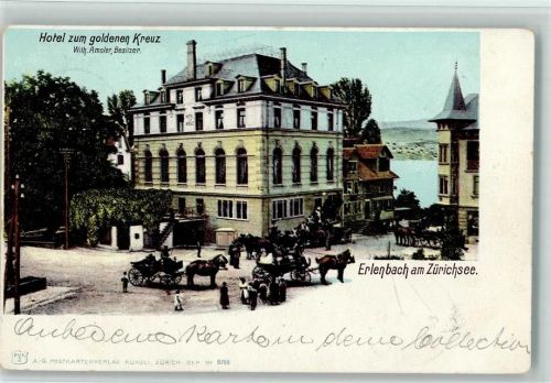 Erlenbach ZH 1903 Hotel Zum goldenen Kreuz Zürichsee