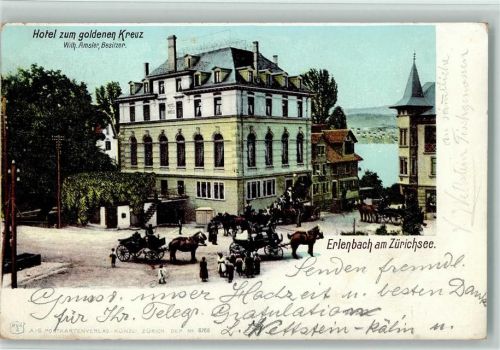 Erlenbach ZH 1902 Hotel Zum goldenen Kreuz Zürichsee