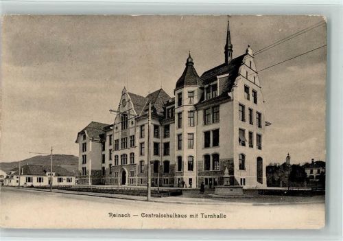 Reinach AG 1911 Zentralschulhaus mit Turnhalle
