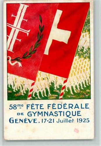 Genève 58 Fete Federale de Gymnastique 1925 Fahnen