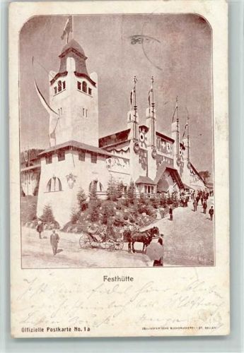 St. Gallen Schützenfest 1904 klassischer Sonderstempel Festhütte