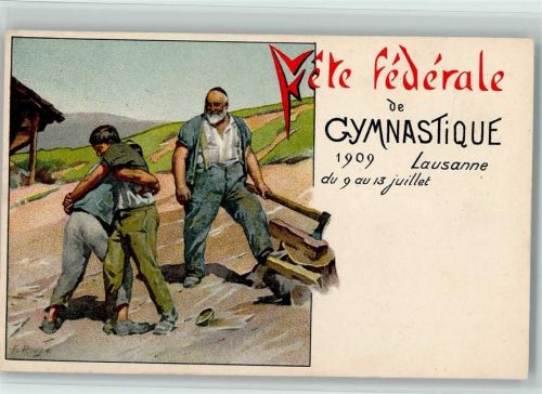 Lausanne Fete Federale de Gymnastik 1909 Schwinger Tombola Nr. 17588