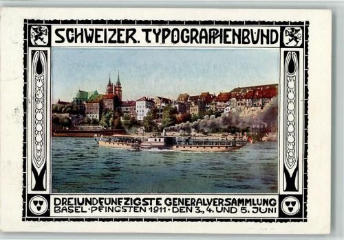 Basel Schweizer Typographenbund 53 Generalversammlung 1911 Jugendstil