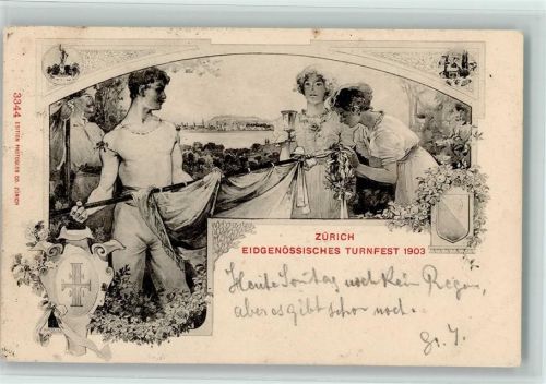 8000 Zürich 1903 - Jugendstil Lorbeerkranz