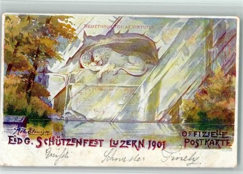 Luzern sign. Rob. Elimiger klassischer Sonderstempel 1901