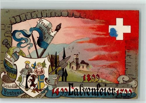 Calvenfeier 1899 Wappen sign. L. Laluz