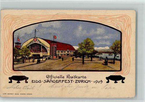 Zürich Festhalle Jugendstil klassischer Sonderstempel