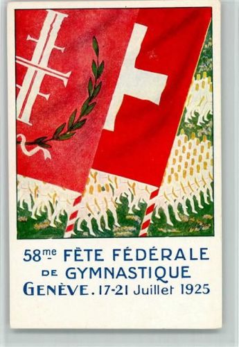 Genève Fete Federale Gymnastik Fahnen Turner 1925