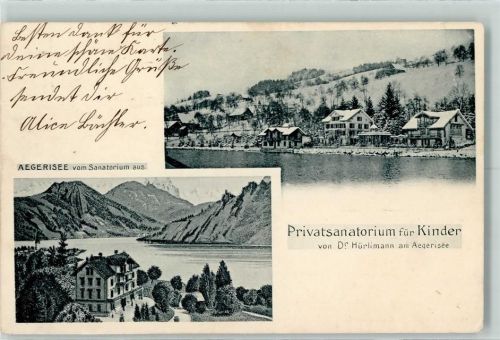 Aegerisee 1903 Privatsanatorium für Kinder von Dr. Hürlimann am Aegerisee Winter