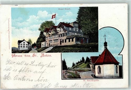 St Anton Oberegg 1901 Hotel Rössli St. Antonkapelle