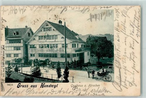Hundwil 1901 Gasthaus zum Hirschen Pferdekutschen