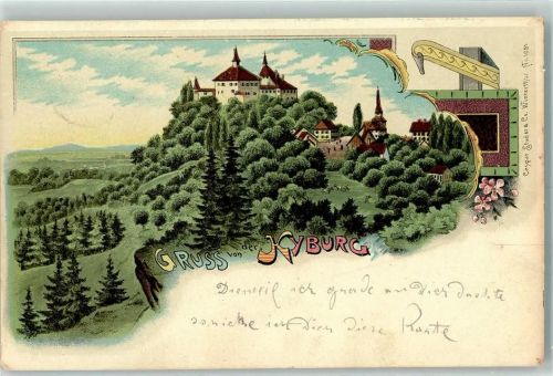 8314 Kyburg 1900 Gebrauchsspuren Schloss Kyburg Lithographie