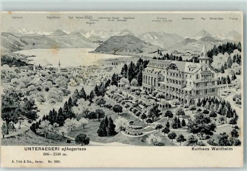 Unterägeri 1906 Aegerisee Kurhaus Waldheim