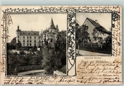 8536 Hüttwilen 1903 Gebrauchsspuren Restaurant Hirschen Schloss Steinegg