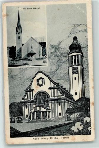 9230 Flawil Gebrauchsspuren Alte Kirche Oberglatt Neue Evangel. Kirche