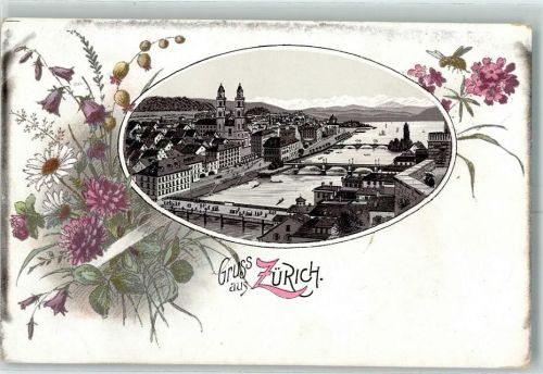 Zürich Vorläufer Passepartout Glockenblumen