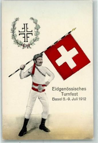 Basel 1912 Eidgen. Turnfest Turner Fahne