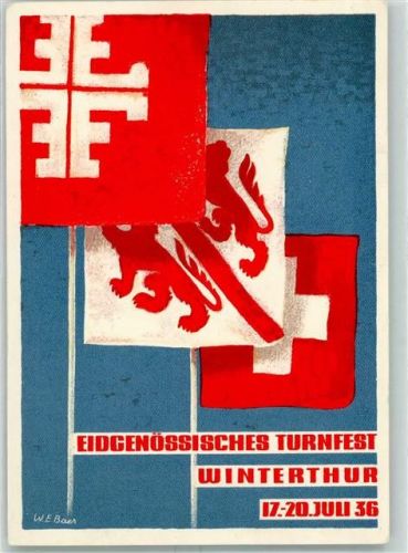 Winterthur 1936 61. Eidgen. Turnfest Fahnen