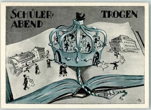 Trogen 1943 Schülerabend Kantonsschule Krone Buch Tanz sign