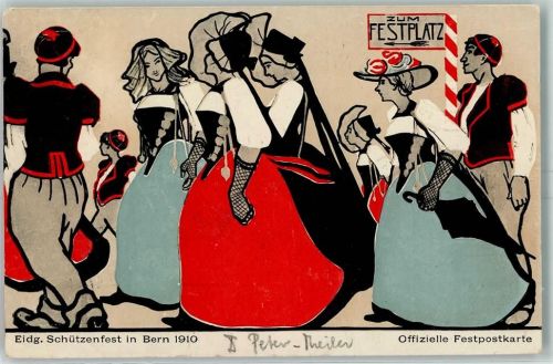 Bern 1910 Eidgen. Schützenfest Wegweiser Zum Festplatz