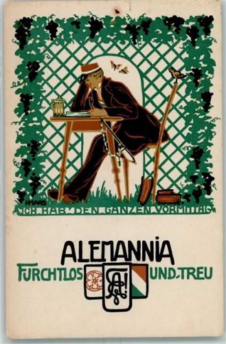 1700 Fribourg Freiburg Gebrauchsspuren Alemannia Mann mit Bier sign. Haas