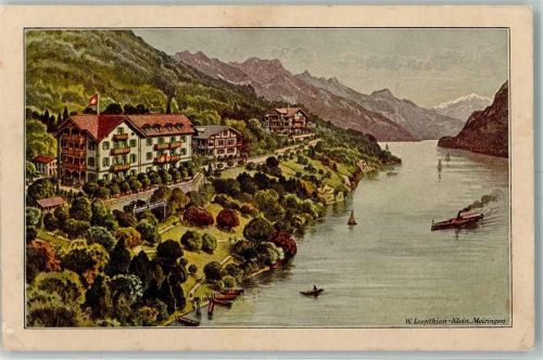 Ringgenberg BE Hotel Pension Beau-Sejour Lithographie