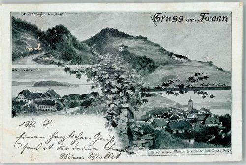 Twann 1899 sign August Kunz Künstlerkarte