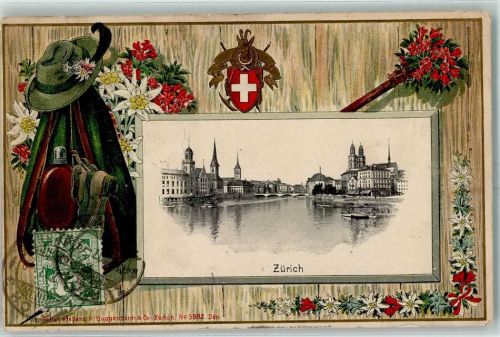 Zürich 1907 Rucksack Wappen Edelweiss