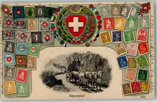 1913 Briefmarken Alpenpost fünfspänner