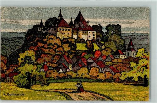 8314 Kyburg Künstlersteindruck Blick von Süden sign E. Bollmann