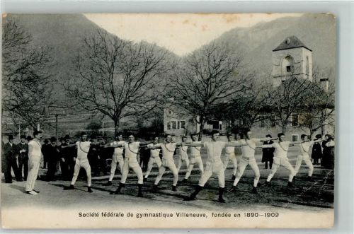 Villeneuve VD Societe federale de gymastique fondee en 1890 - 1909 Rückseite Tomblalos Nr 2917