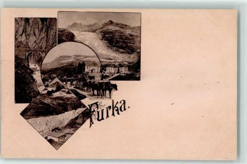 Furka - Kutsche Brücke Wasserfall