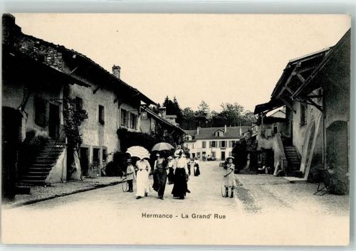 Hermance La grand Rue Frauen Schirm Reifen Mädchen