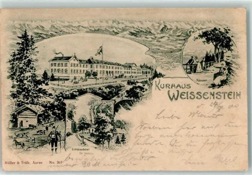 Weissenstein b. Solothurn 1900 Kurhaus Wanderer Känzeli Einsiedelei