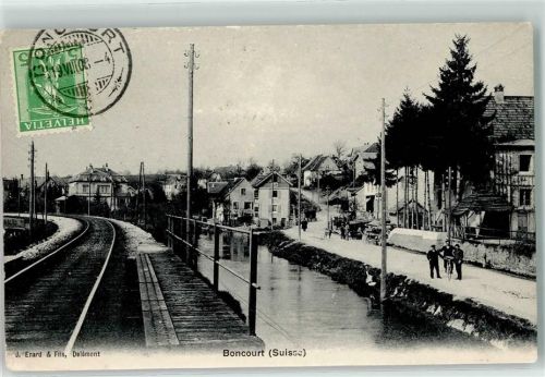 Boncourt 1908 Bahnlinie Fahrrad