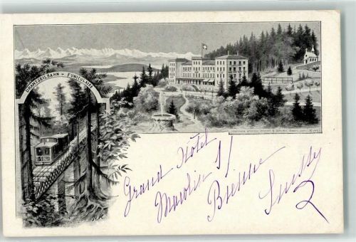 Magglingen Drahtseilbahn Grand Hotel Ort handschriftlich