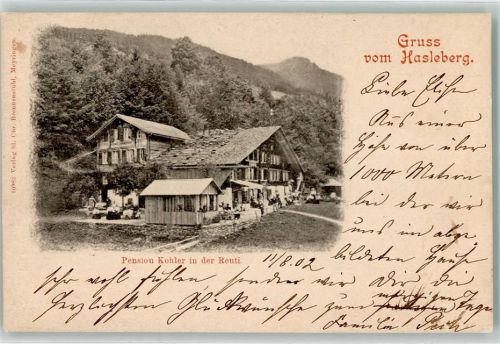 Hasliberg Reuti 1902 Pension Kohler in der Renti