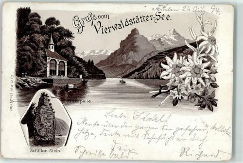 Sisikon 1894 Schiller Stein Tellskapelle Vierwaldstättersee