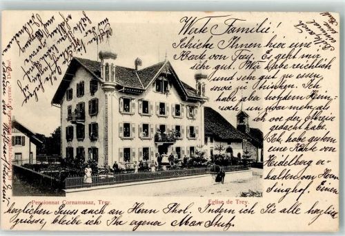 Trey 1900 Pensionnat Cornamusaz Kirche