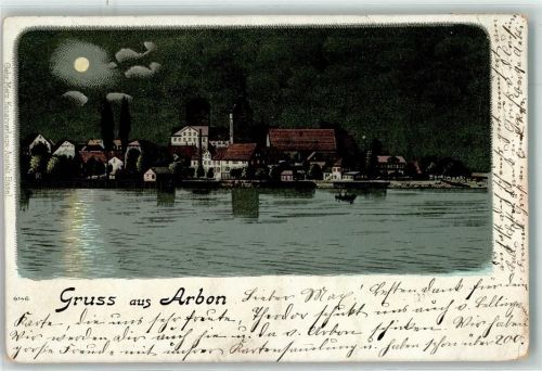 9320 Arbon 1899 Lithographie / Mondschein