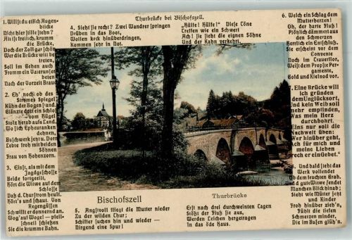 9220 Bischofszell 1913 - Thurbrücke Gedicht