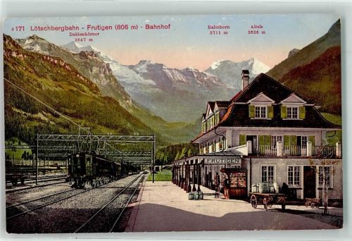 Frutigen Lötschbergbahn Bahnhof Balmhorn Altels Doldenhörner Eisenbahn