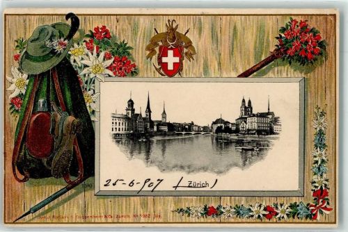 Zürich 1907 Gemse Wanderausrüstung